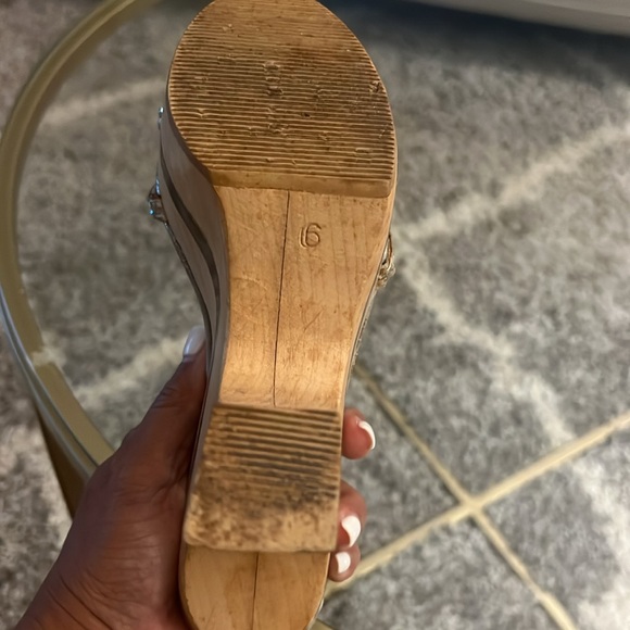 Vintage Sky retro wooden platform wedge heels - Picture 8 of 16